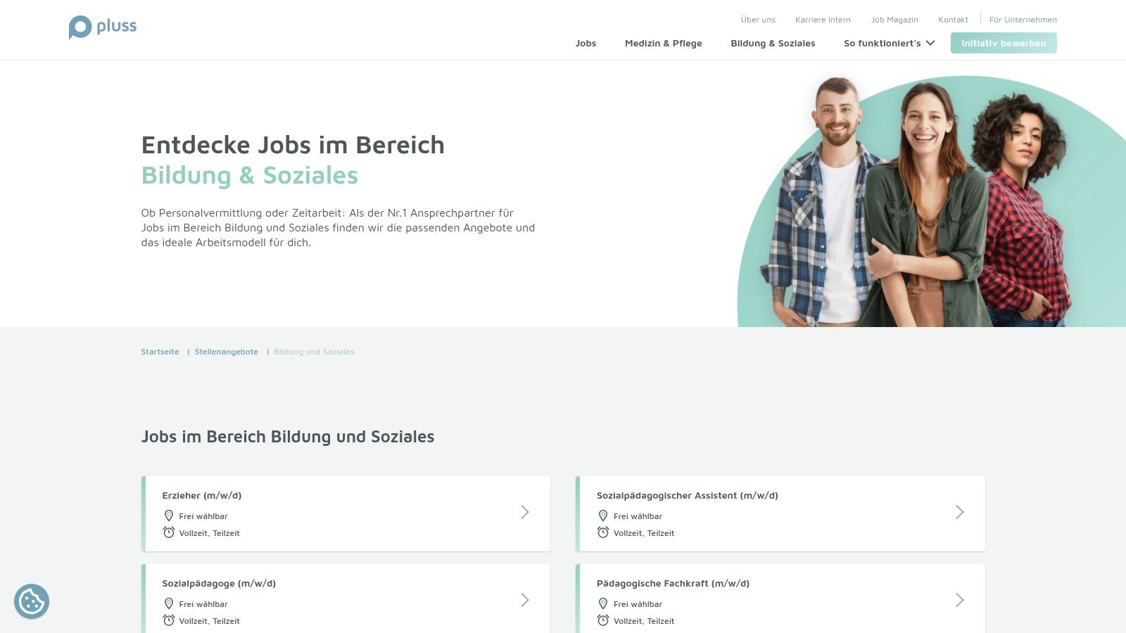 pluss Personalmanagement – Bereich „Bildung & Soziales“