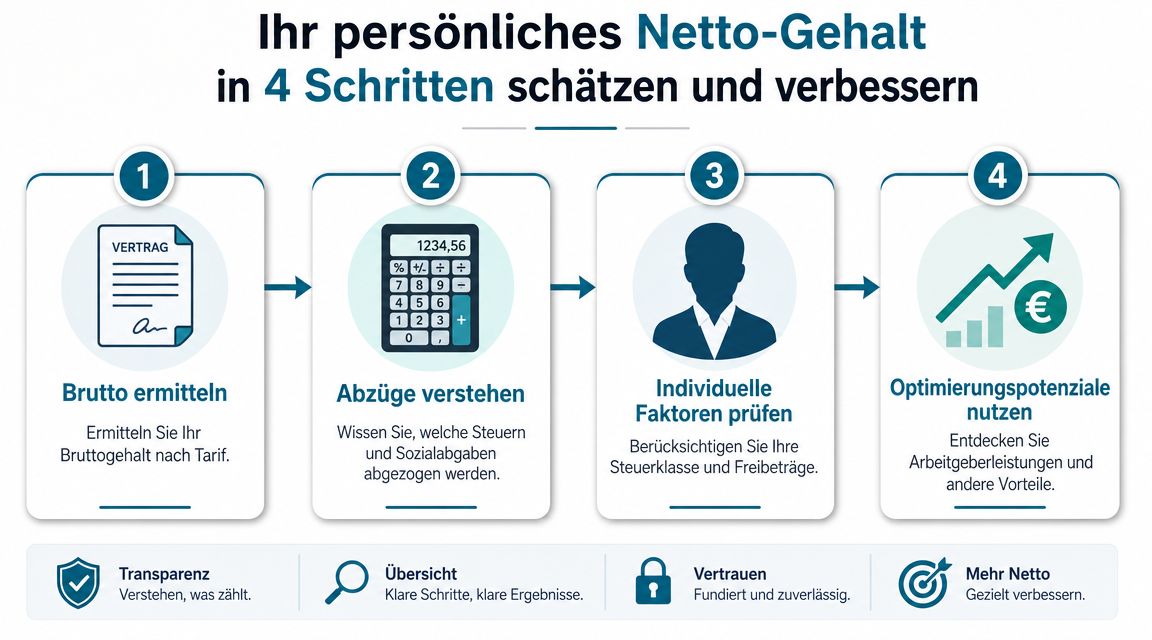 Ihr persönliches Netto-Gehalt in 4 Schritten schätzen und verbessern
