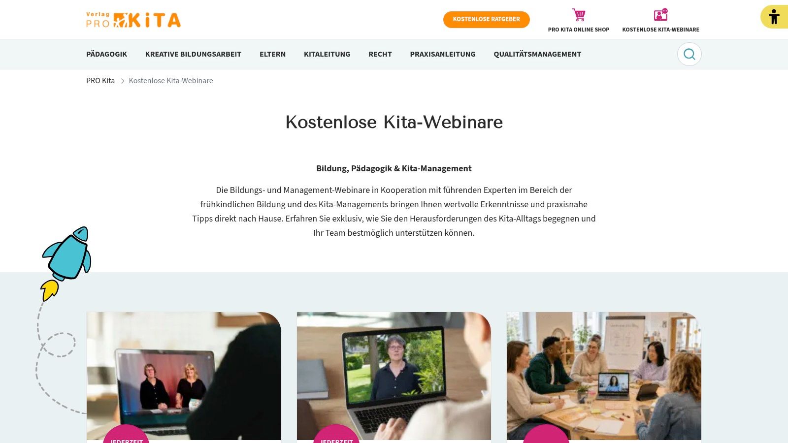 PRO Kita – Kostenlose Kita‑Webinare
