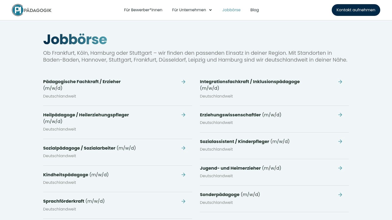 Erzieher Jobs Zeitarbeit bei P1 Pädagogik