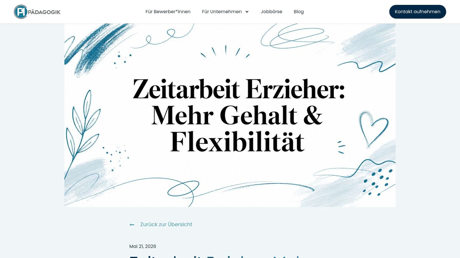 Zeitarbeit Erzieher mit mehr Gehalt und Flexibilität